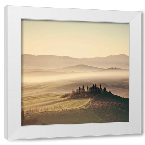 Tuscan Sunrise White Modern Wood Framed Art Print by Morrissey, Margaret