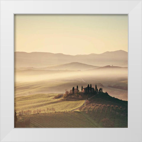 Tuscan Sunrise White Modern Wood Framed Art Print by Morrissey, Margaret
