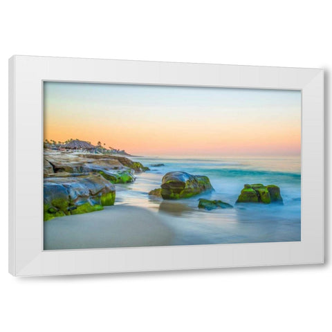 Windansea White Modern Wood Framed Art Print by Mayo, Dean