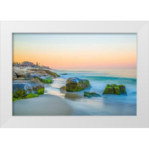 Windansea White Modern Wood Framed Art Print by Mayo, Dean