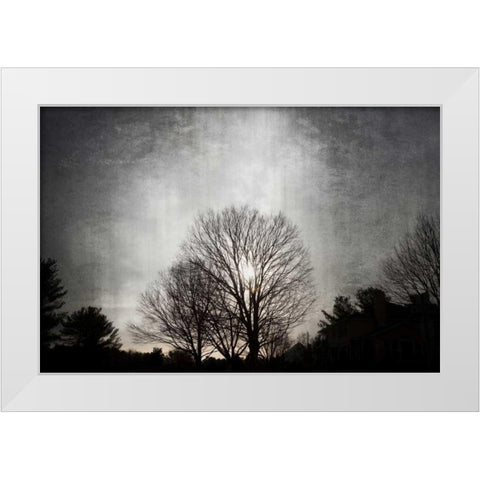 Great Falls Sunset White Modern Wood Framed Art Print by Miamee, Golie
