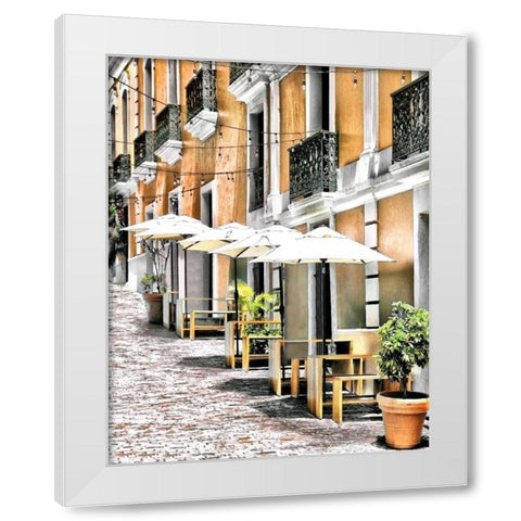 Old San Juan Siesta White Modern Wood Framed Art Print by Miamee, Golie
