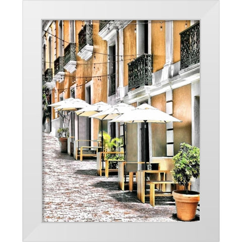 Old San Juan Siesta White Modern Wood Framed Art Print by Miamee, Golie