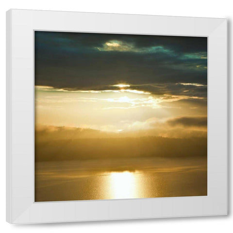 Orcas Sunset 1 White Modern Wood Framed Art Print by Miamee, Golie