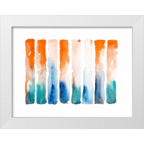 Tropical White Modern Wood Framed Art Print by Muren, Nancy LaBerge