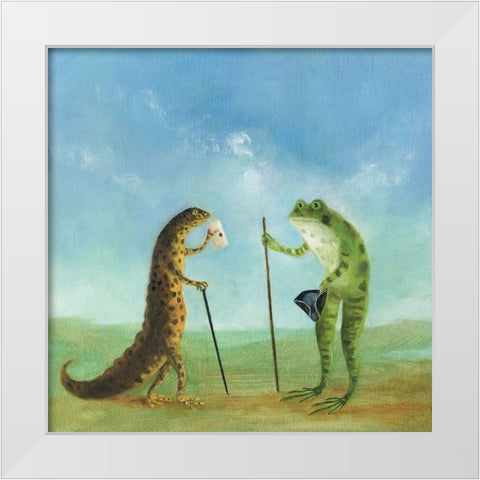 The Incident at Seasalter Beach White Modern Wood Framed Art Print by McInnes, DD