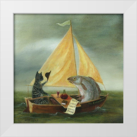 The Voyage of The Antipodean White Modern Wood Framed Art Print by McInnes, DD