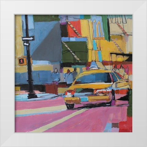 Midtown Mosaic White Modern Wood Framed Art Print by Mollica, Patti