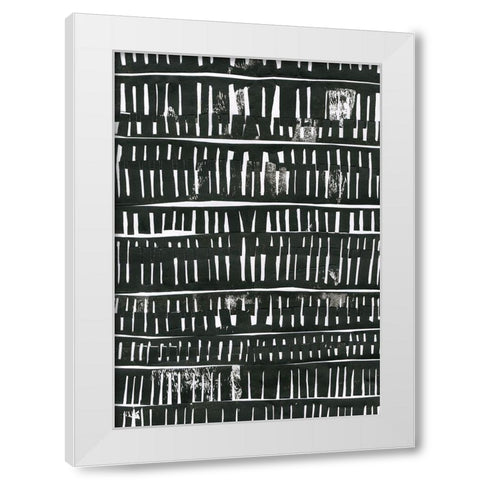 Black Collage White Modern Wood Framed Art Print by Morioke
