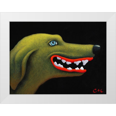 Good Dog White Modern Wood Framed Art Print by Miles, Chris