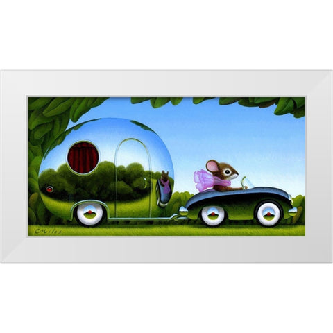 Touring White Modern Wood Framed Art Print by Miles, Chris