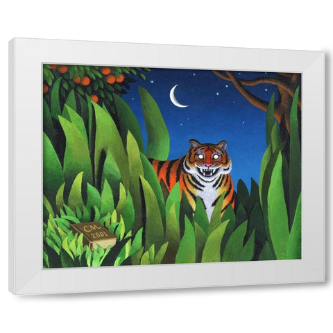 Tiger Tyger White Modern Wood Framed Art Print by Miles, Chris