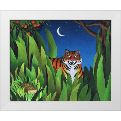 Tiger Tyger White Modern Wood Framed Art Print by Miles, Chris