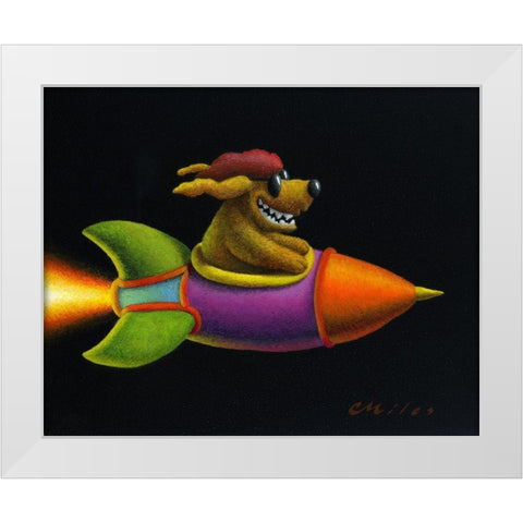 Rocket Dog White Modern Wood Framed Art Print by Miles, Chris