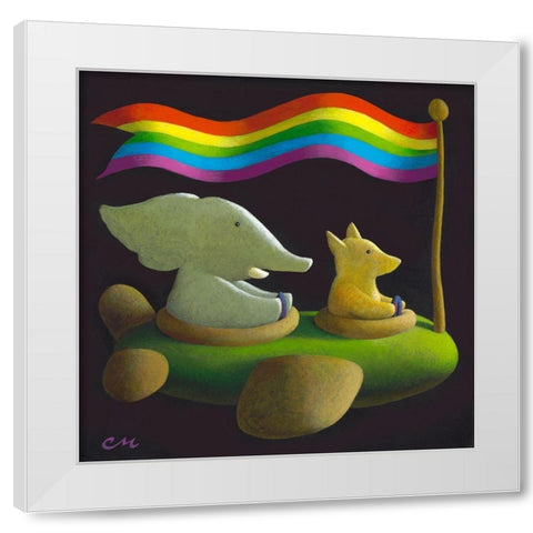 Freedom White Modern Wood Framed Art Print by Miles, Chris