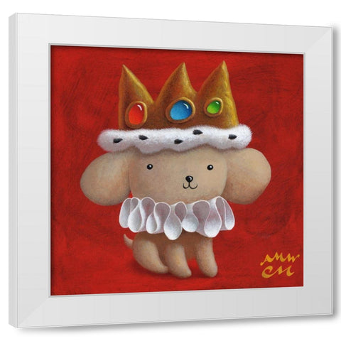 Royal Pup White Modern Wood Framed Art Print by Miles, Chris