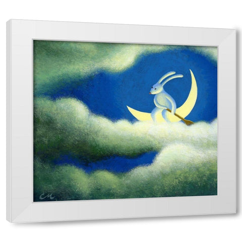 The Traveler White Modern Wood Framed Art Print by Miles, Chris