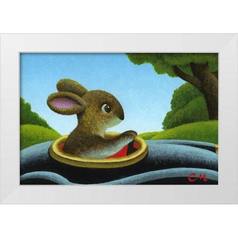 Day Trip White Modern Wood Framed Art Print by Miles, Chris