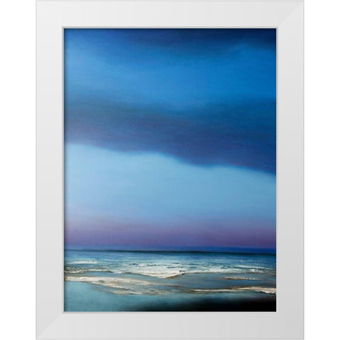 Blue Symphony White Modern Wood Framed Art Print by Mote, Michael