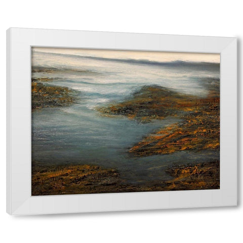 Rocky Cove White Modern Wood Framed Art Print by Mote, Michael