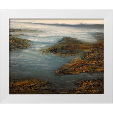 Rocky Cove White Modern Wood Framed Art Print by Mote, Michael