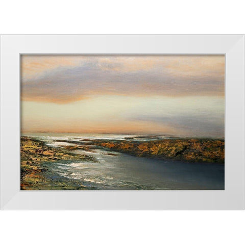 Sunset Waters White Modern Wood Framed Art Print by Mote, Michael