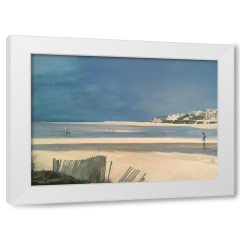 Obidos Lagoon White Modern Wood Framed Art Print by Merino, Carmen