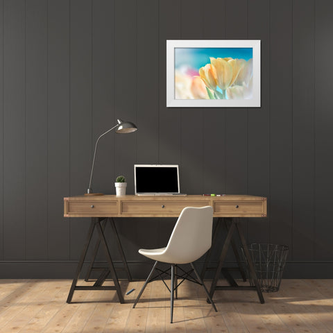 Magical White Modern Wood Framed Art Print by Marie, Dina