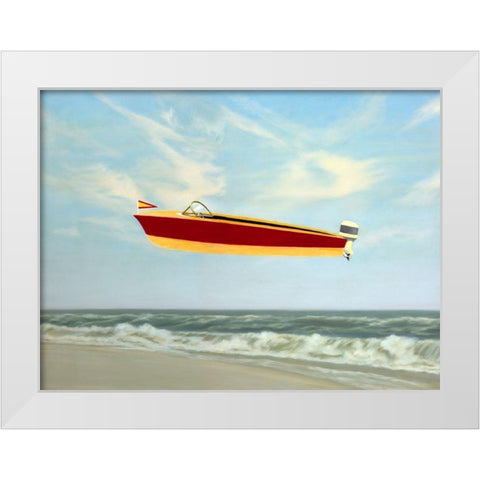 Speedboat White Modern Wood Framed Art Print by Monzon, Rick