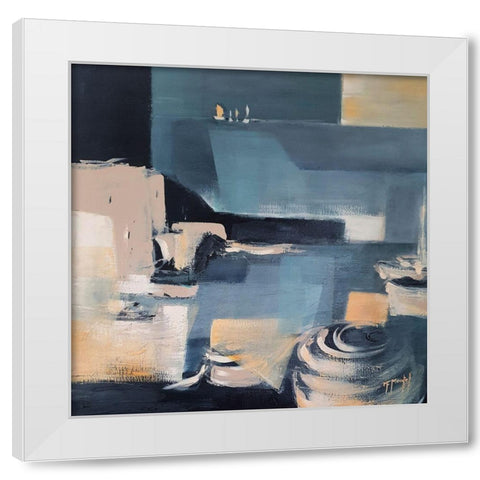 Home Port White Modern Wood Framed Art Print by Montel, Fanou