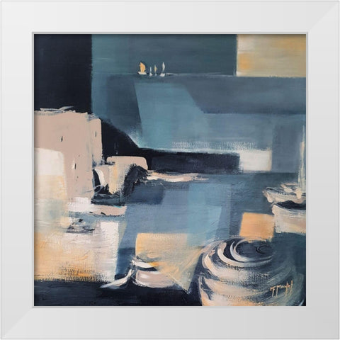 Home Port White Modern Wood Framed Art Print by Montel, Fanou
