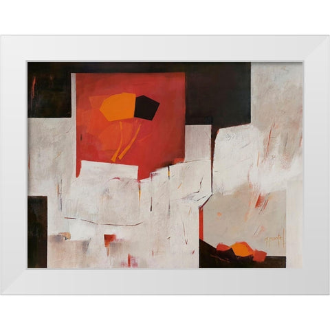 Forever White Modern Wood Framed Art Print by Montel, Fanou