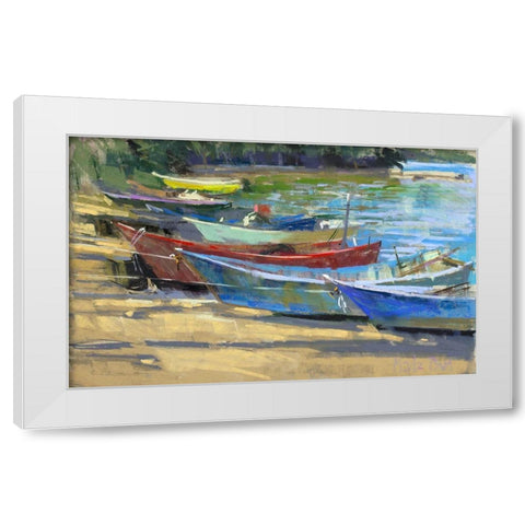 Fishing Boats Marta White Modern Wood Framed Art Print by Mertz, Nancie King
