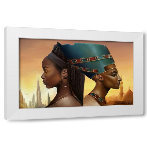 Past and Future Queens White Modern Wood Framed Art Print by Muhammad, Salaam