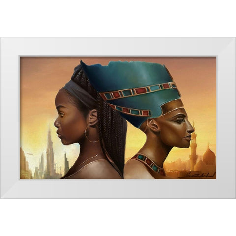 Past and Future Queens White Modern Wood Framed Art Print by Muhammad, Salaam