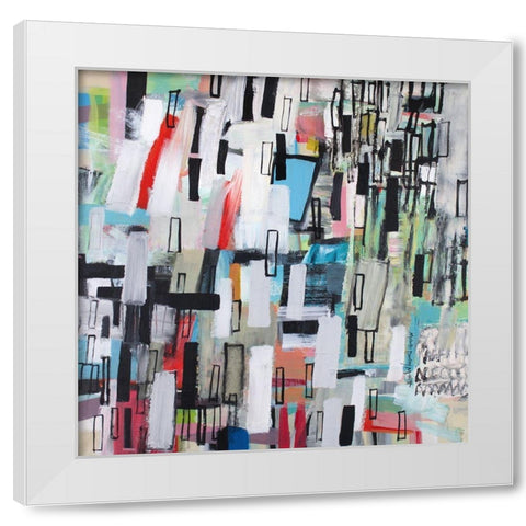 Rainfall White Modern Wood Framed Art Print by Moffitt, Michelle Daisley