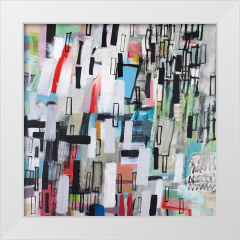 Rainfall White Modern Wood Framed Art Print by Moffitt, Michelle Daisley