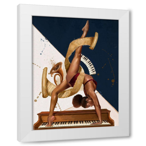 Fluency White Modern Wood Framed Art Print by Muhammad, Salaam