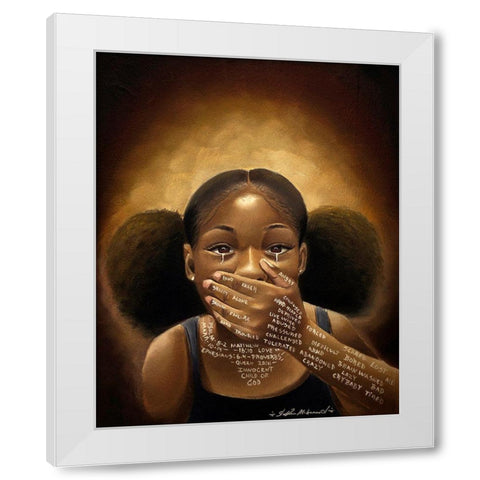 Words We Never Said White Modern Wood Framed Art Print by Muhammad, Salaam