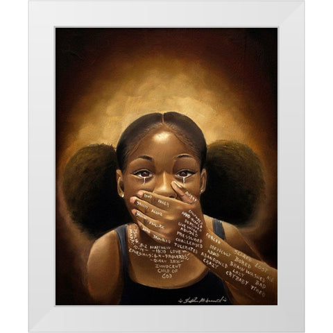 Words We Never Said White Modern Wood Framed Art Print by Muhammad, Salaam