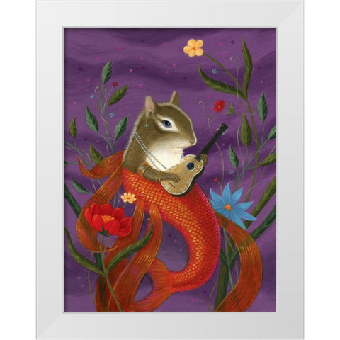 Aurelia The Mermouse White Modern Wood Framed Art Print by Matarazzo, Gina