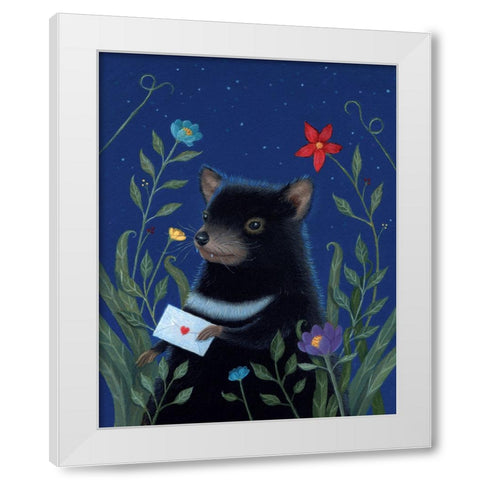 Jingos Letter White Modern Wood Framed Art Print by Matarazzo, Gina