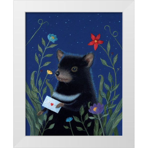 Jingos Letter White Modern Wood Framed Art Print by Matarazzo, Gina