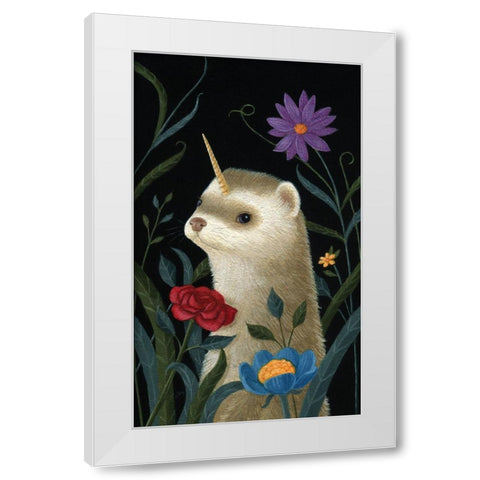 Petey the Ferricorn White Modern Wood Framed Art Print by Matarazzo, Gina