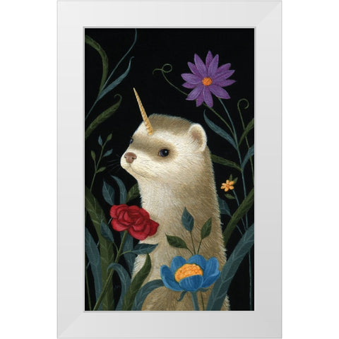 Petey the Ferricorn White Modern Wood Framed Art Print by Matarazzo, Gina