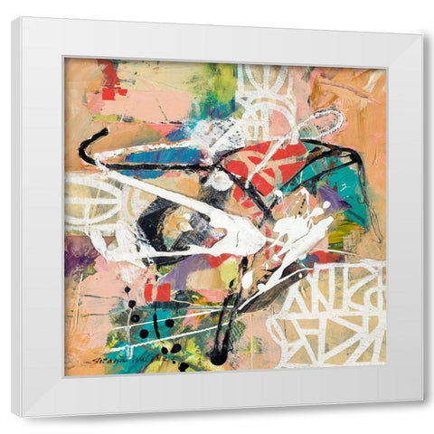 Talk 2 Me White Modern Wood Framed Art Print by McCourt, Suzanne
