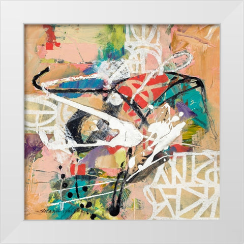 Talk 2 Me White Modern Wood Framed Art Print by McCourt, Suzanne