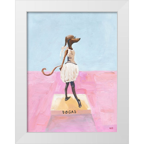 Dogas White Modern Wood Framed Art Print by Marshall, Lucy