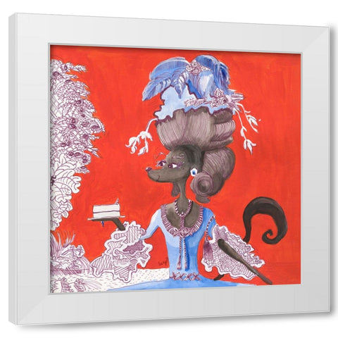 Madamoiselle Pepper White Modern Wood Framed Art Print by Marshall, Lucy