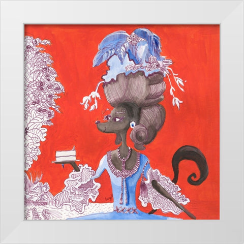 Madamoiselle Pepper White Modern Wood Framed Art Print by Marshall, Lucy